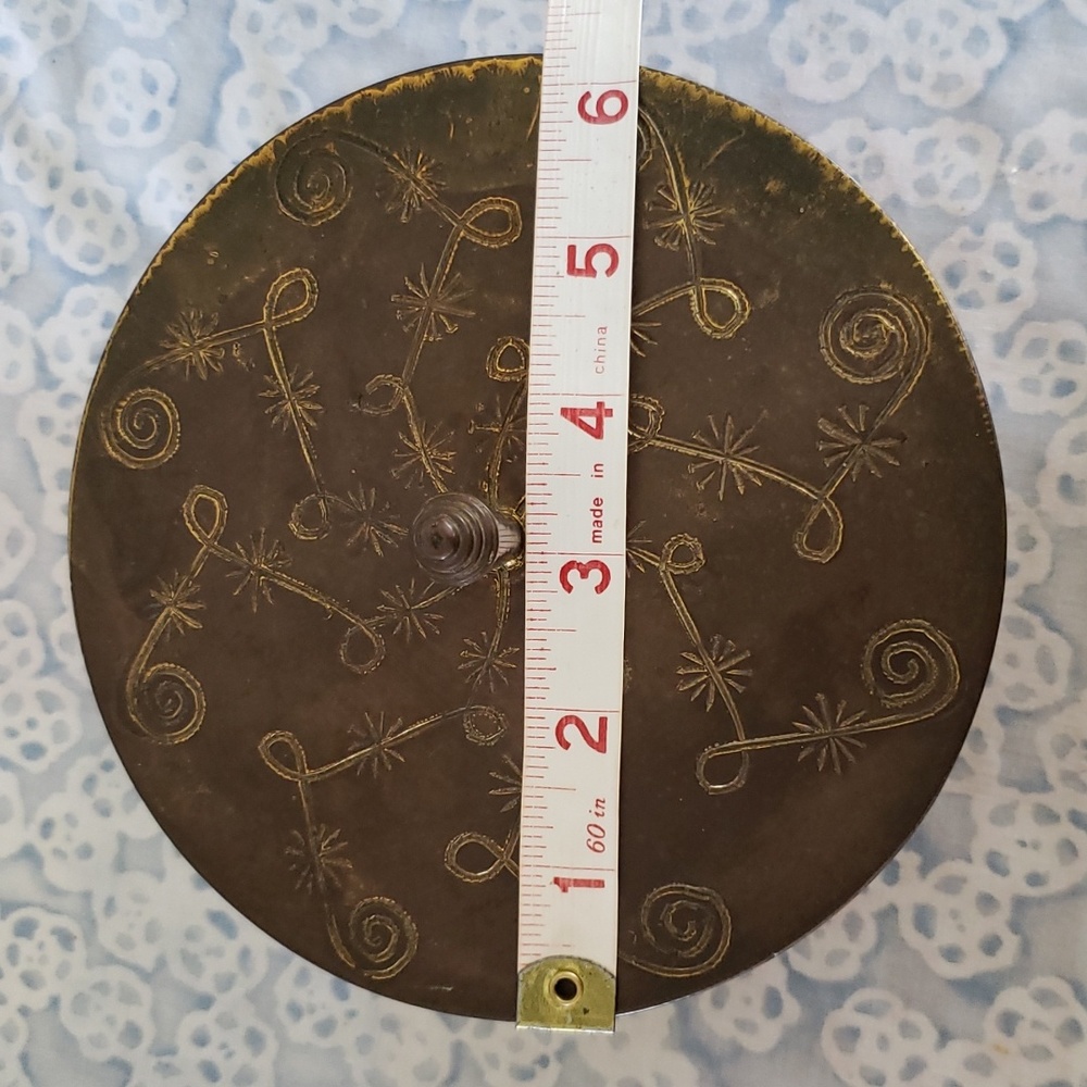 Metal Trinket Box Metal Round Box Round Metal Container with Lid Brass Trinket - Picture 15 of 16